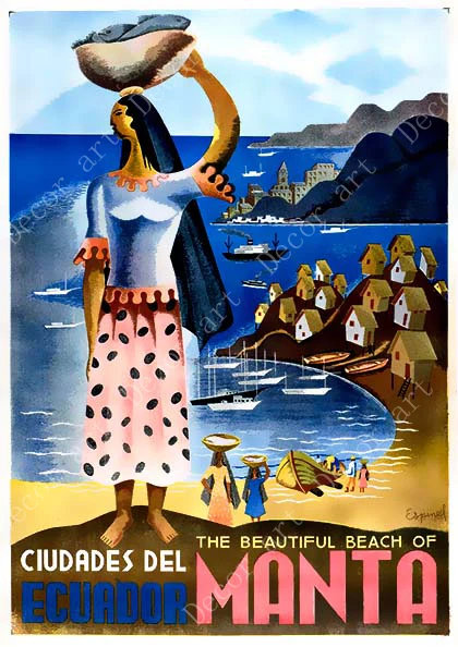 Южная Америка Эквадор винтажные Ретро путешествия классические холст картины