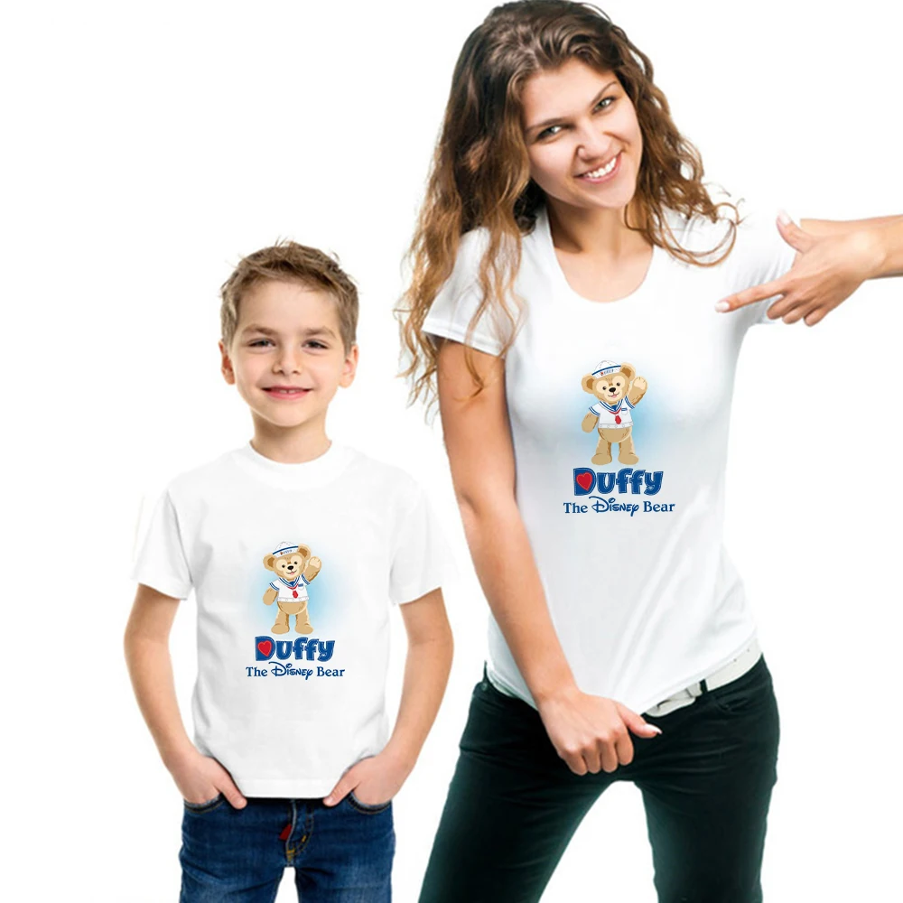 Camiseta de aspecto Harajuku para mujer, camiseta informal con estampado de sheliemay, camiseta de manga corta de verano para beb&eacute; y ni&ntilde;a, ropa de oso de Disney, Top-2