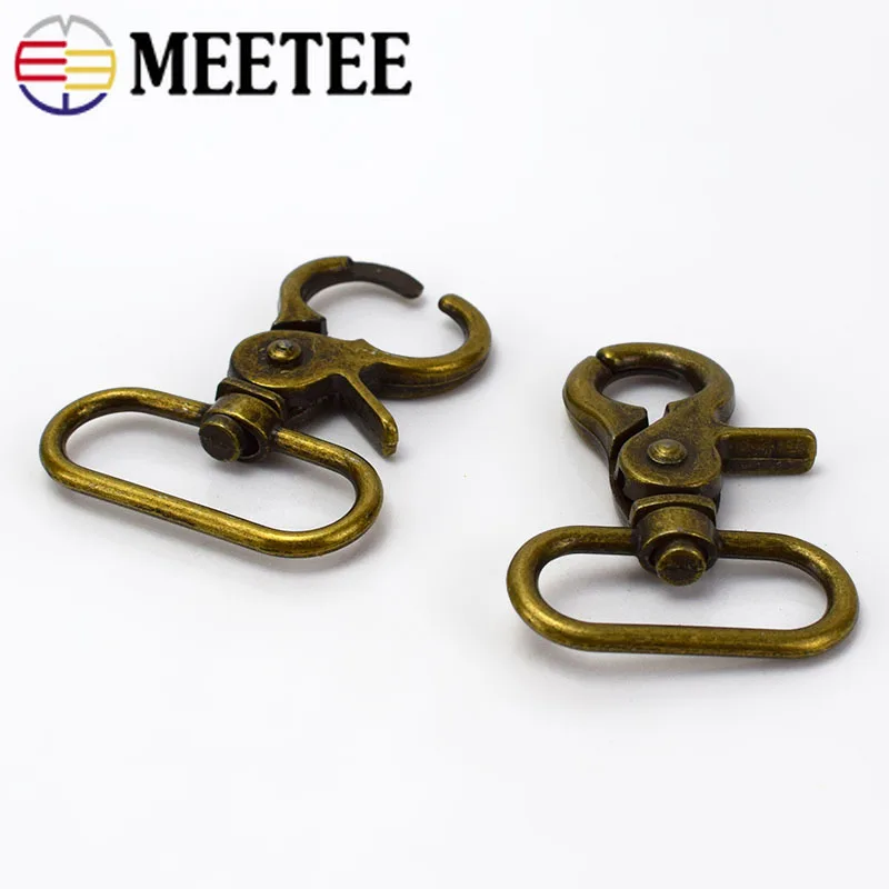 4/10 шт. Meetee 20-38 мм металлический ремешок Пряжка для сумки ошейник карабины поворотные карабины DIY брелок швейная фурнитура