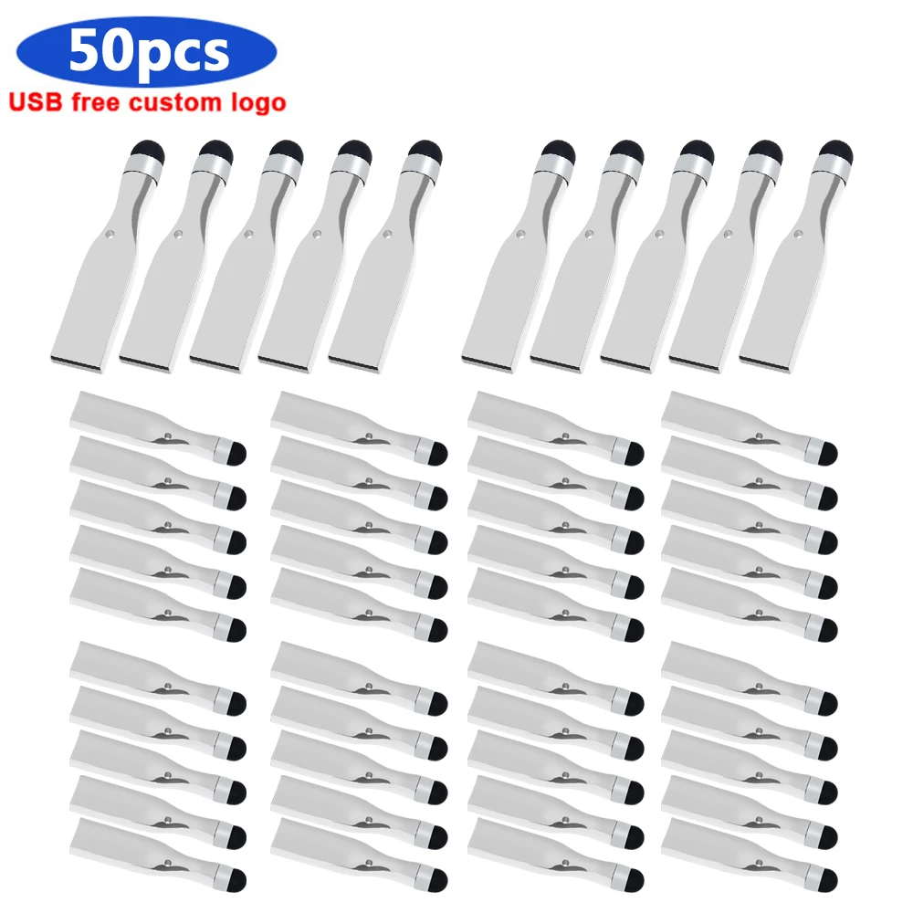 

(50pcs) metal pen drive in bulk 64GB USB2.0 Flash Drive 8GB 16GB 32GB 128GB flash memory stick memoria u disk (free custom logo)