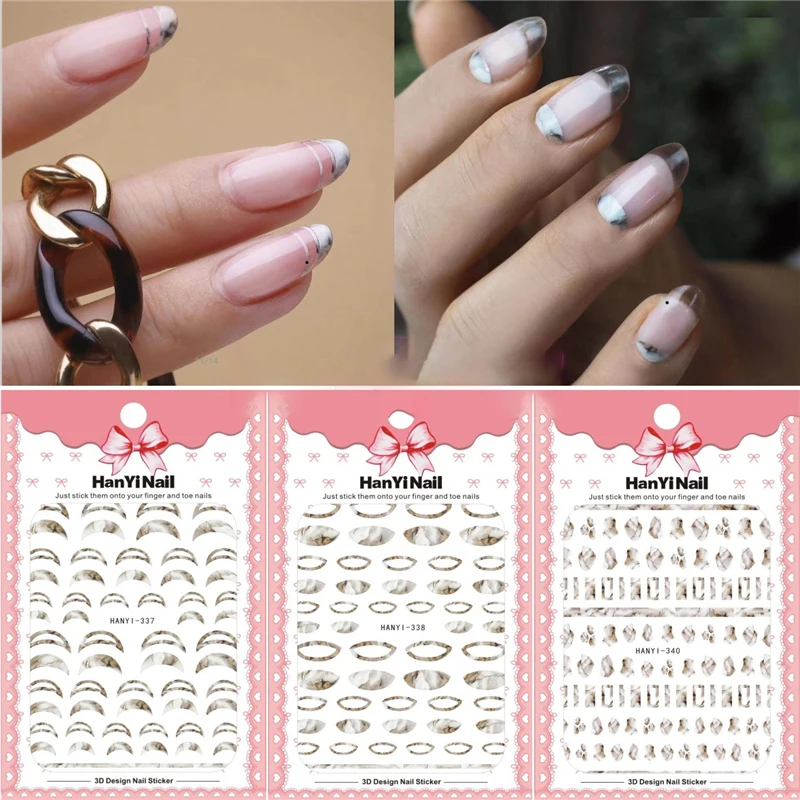 Новый дизайн 1 лист наклеек для ногтей мраморная серия фольга бумажная