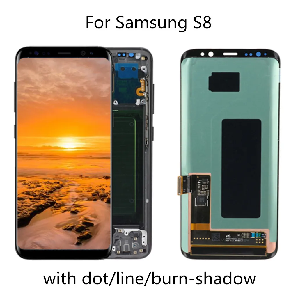 

Оригинальный ЖК-дисплей 5,8 ''для Samsung Galaxy S8 G950 G950F дисплей + дигитайзер сенсорного экрана в сборе с дефектом + сменная рамка