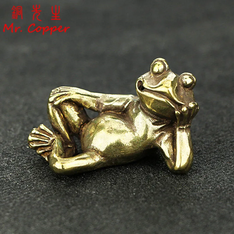Медная думанная лягушка ручной работы чайные Домашние животные ретро украшения