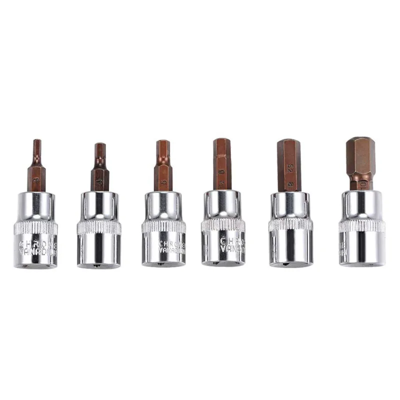 

2pcs 1/2" Drive x 4mm 5mm 6mm 7mm 8mm 10mm 12mm 14mm Hex Bit Socket, Standard Metric, S2 and Cr-V Steel