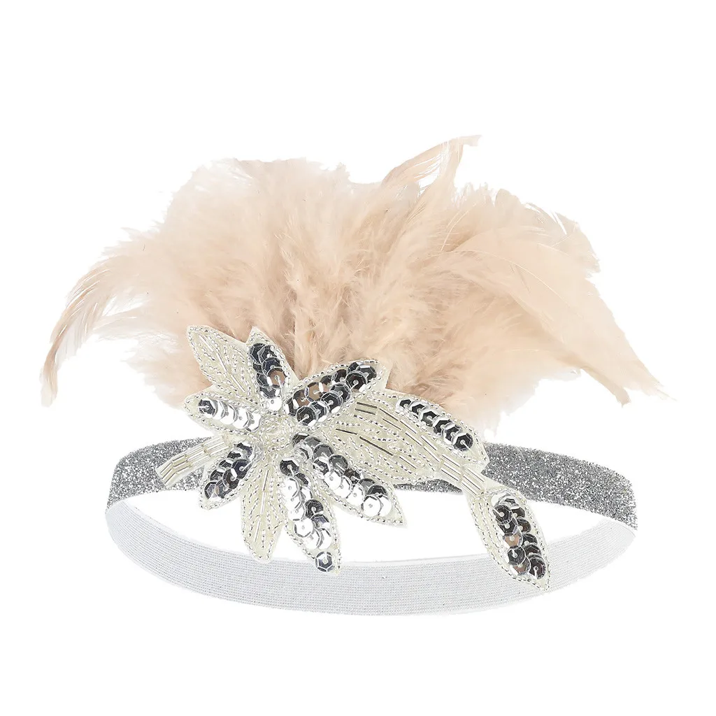 Женская повязка на голову с перьями в стиле Великий Гэтсби винтажный головной