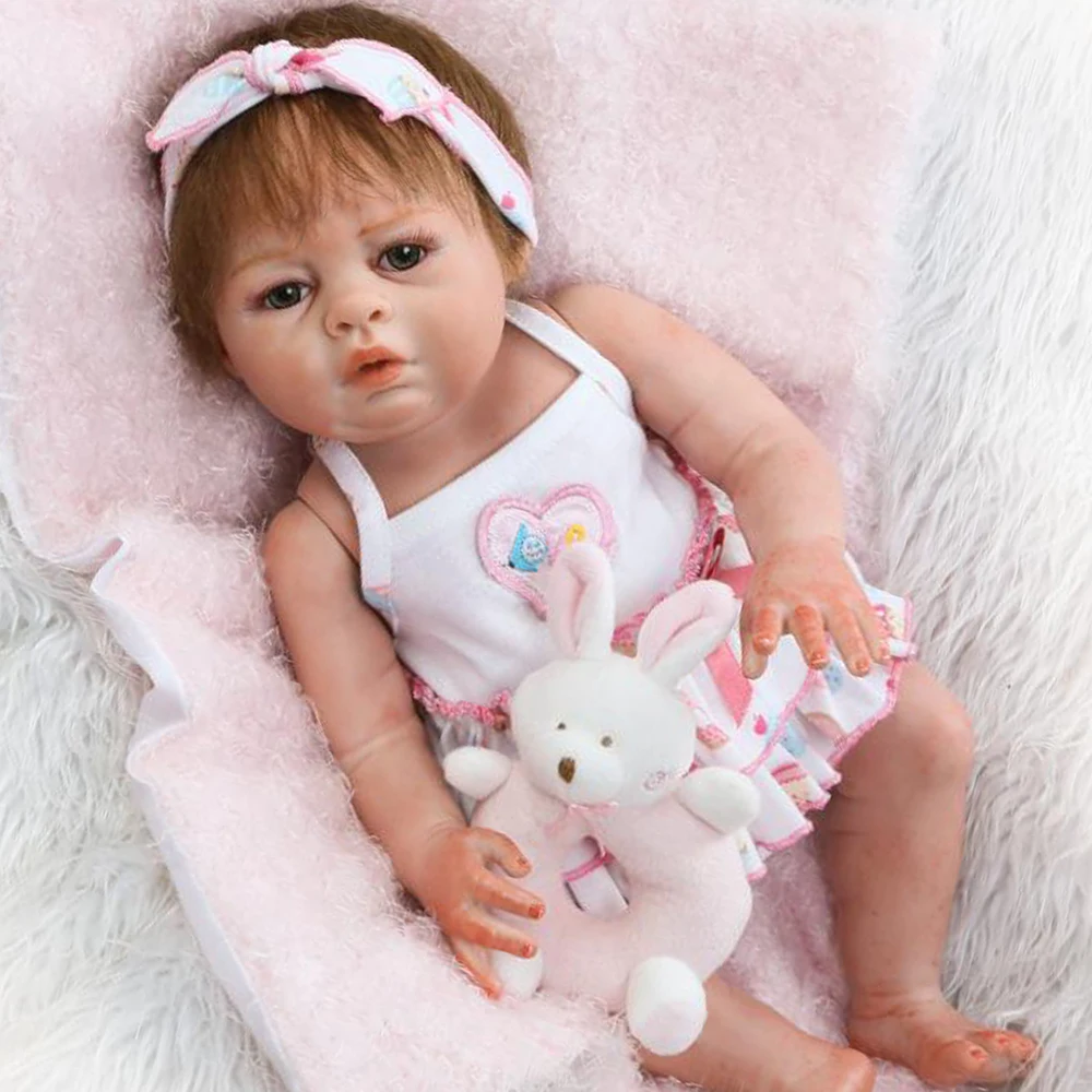 

Оригинальная кукла NPK Реборн, 20 дюймов, полностью виниловая силиконовая кукла реборн, детские куклы, реальная девочка, кукла-младенец для ку...
