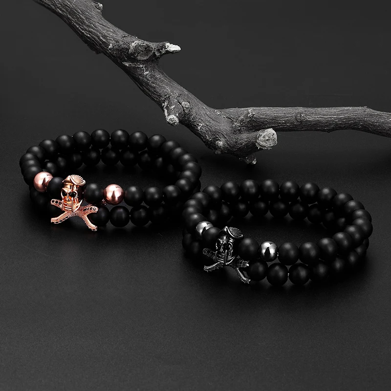 2 шт./компл. горячая Распродажа браслет на шлем 8 мм матовый Камень Модные