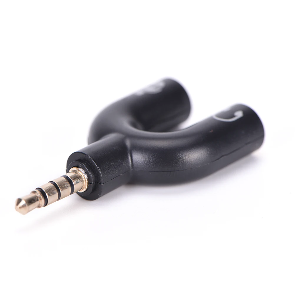 

U-shaped Headphone Adapter 3.5mm Male To Female Double Sharing Splitter Stereo Audio Output Microphone Headphone Splitter