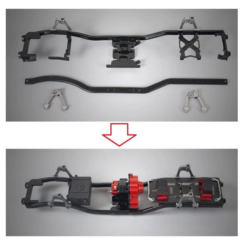 

2Pcs Mini Simulation Fuel Tank for Axial SCX10 90046 AXI03007 Traxxas TRX4 & 1set Metal Battery Mounting Fixed Bracket