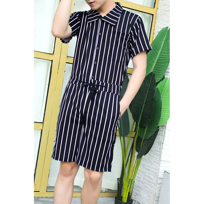 Оригинальный корейской версии японской вертикальные полоски ретро комбинезон с