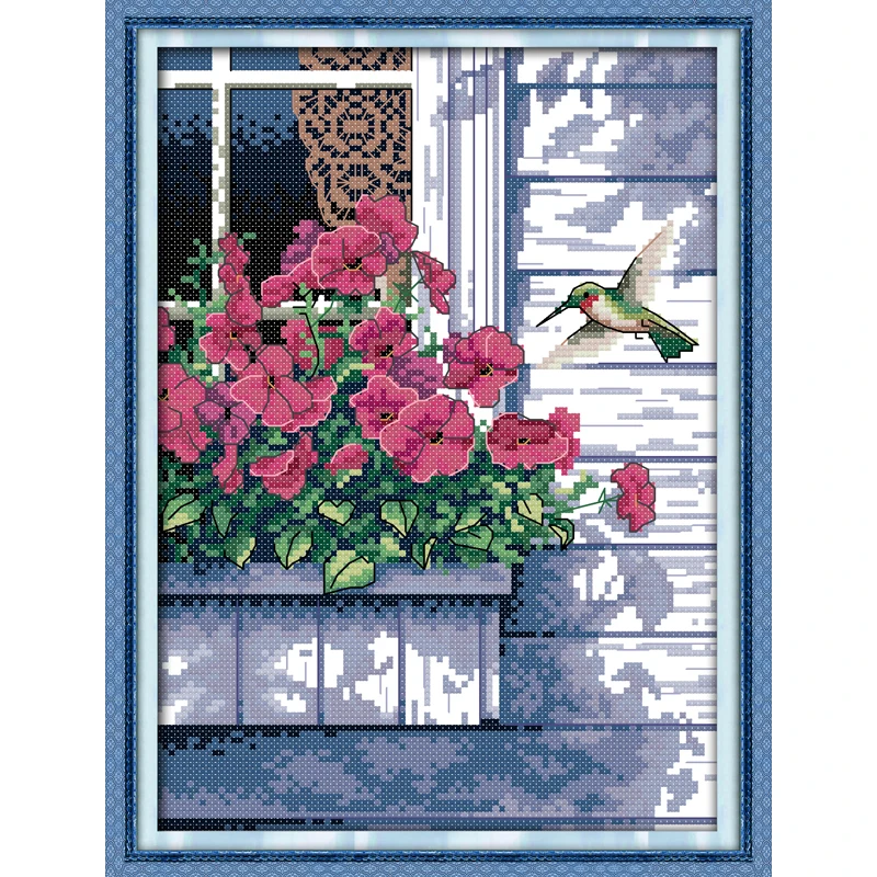 

Everlasting Love Hummingbird Chinese Cross Stitch Kits Ecological Cotton Stamped Printed 11CT 14CT DIY Gift Christmas Decoration