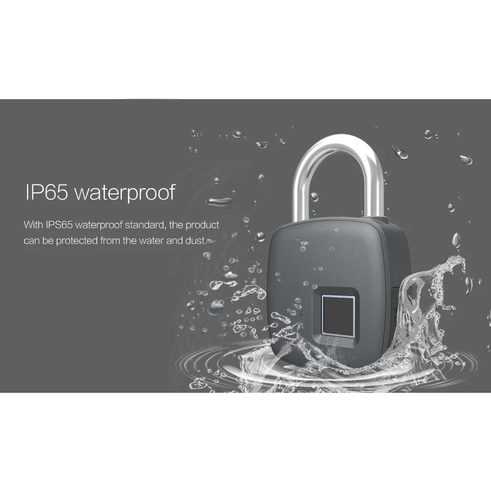 Fipilock перезаряжаемый Умный Замок без ключа отпечатков пальцев IP66 водонепроницаемый Противоугонный замок безопасности дверь Багаж Замок для чемодана