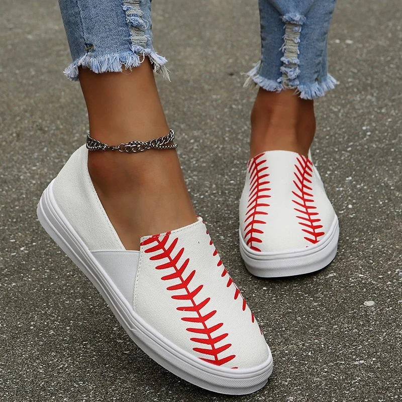 

Women Loafers Casual Slip on Flats Vulcanized Shoes Female Spring Canvas Ladies Sneakers Plus Size Footwear 2021 Autumn New