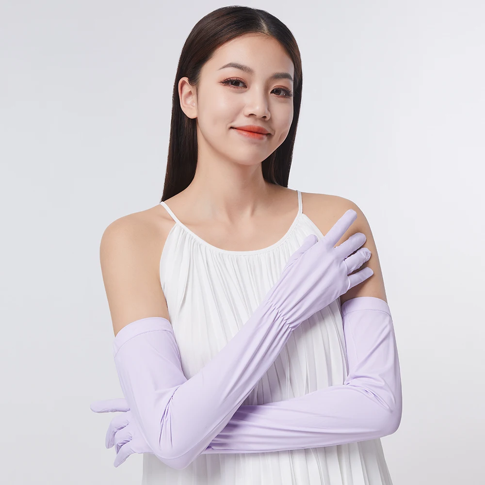 ohsunny summer breathable long gloves women touch screen sunscreen uv protection coolchill fabric hand protector for driving free global shipping