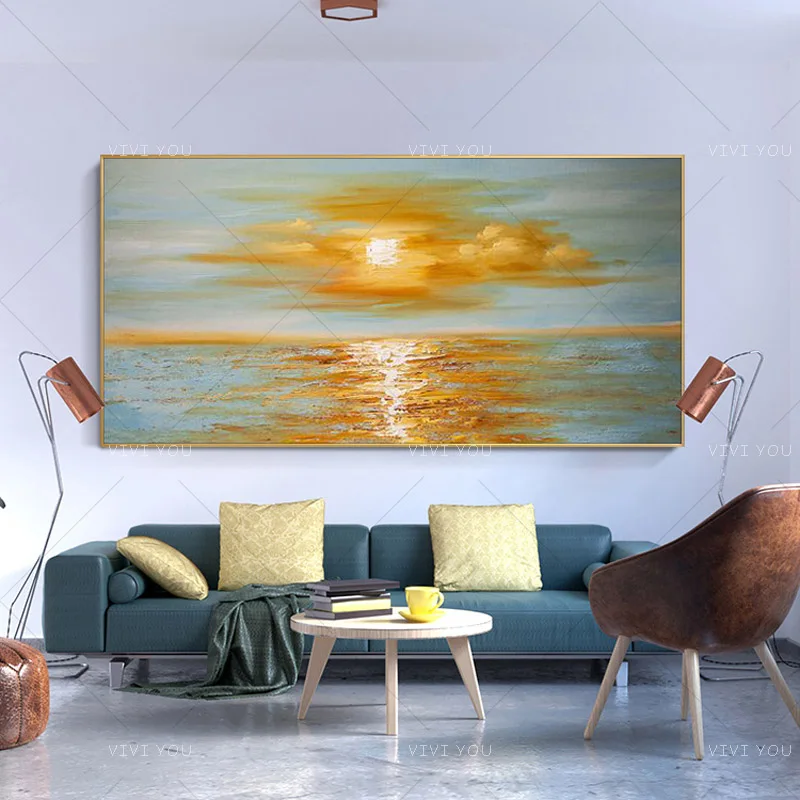 100% ручная роспись красивый цвет холст свадебное украшение искусство для