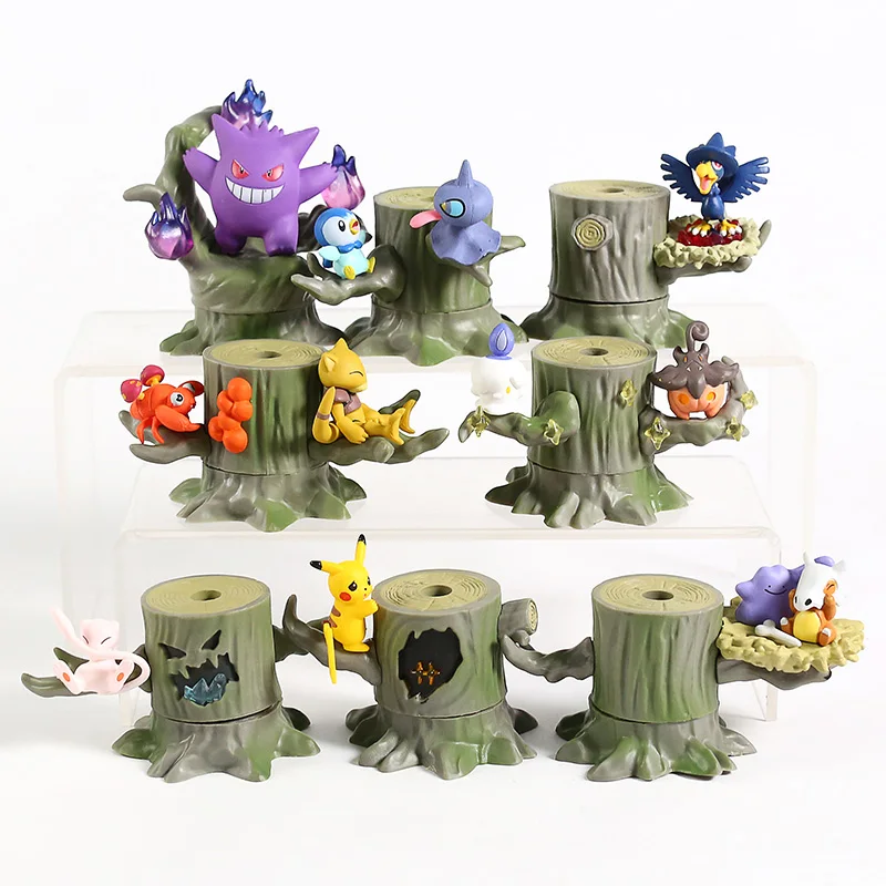 Фигурки Pokemon Forest Vol.3 Gengar Mew Ditto Cubone Litwick Pumpkaboo Paras Piplup Shuppet Murkrow 8 шт./компл. | Игрушки и