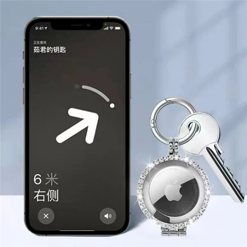 Для Apple Air Tag airтеги Finder защитный чехол Блестящий Роскошный Стразы бриллиантовый