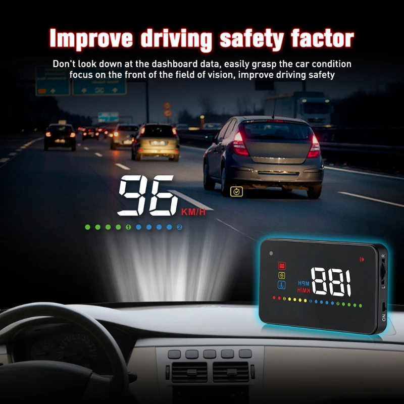 

A200 Auto HUD Head-Up Display Car-styling Hud Display OBD Scanner Overspeed Warning Windshield Projector Alarm System