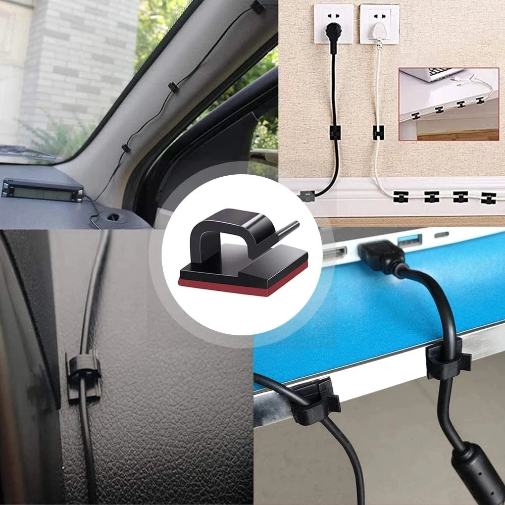 10/20/50PCS Self-adhesive Cable Organizer Clips Holder Fixer USB Wire Management For Home Office Car GPS Clamp Cord Winder | Электроника