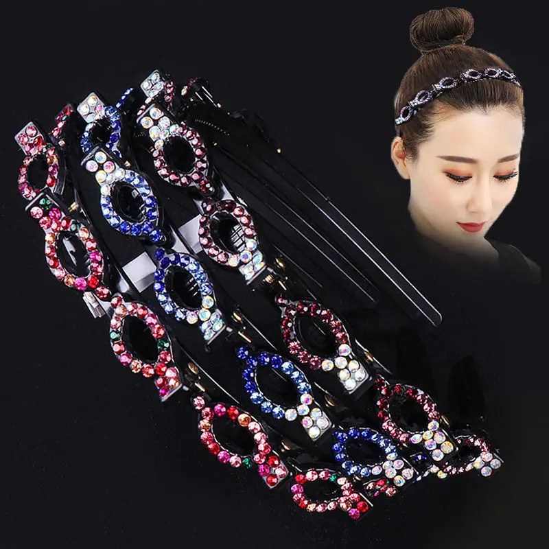 

Non-Slip Hairband Rhinestone Pearl Headband Women Hair Bands Hoop Claws Clips Double Bangs Hairstyle Hairpin Hair Accessories