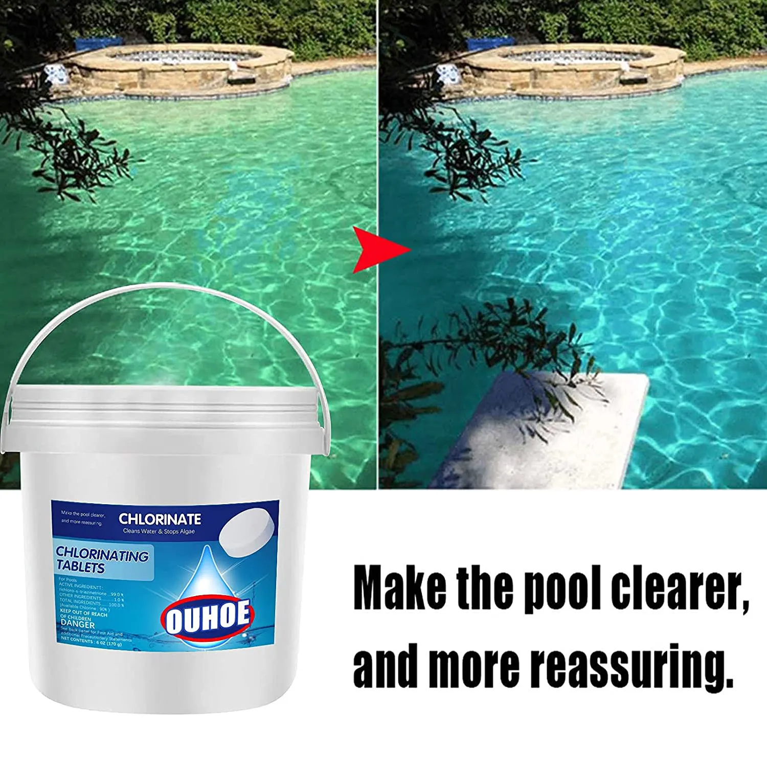 

300Pcs/Bottle Pool Home Cleaning Effervescent Chlorine Tablets Cage Disinfectant Swimming Pool Clarifier Multifunctional Cleaner