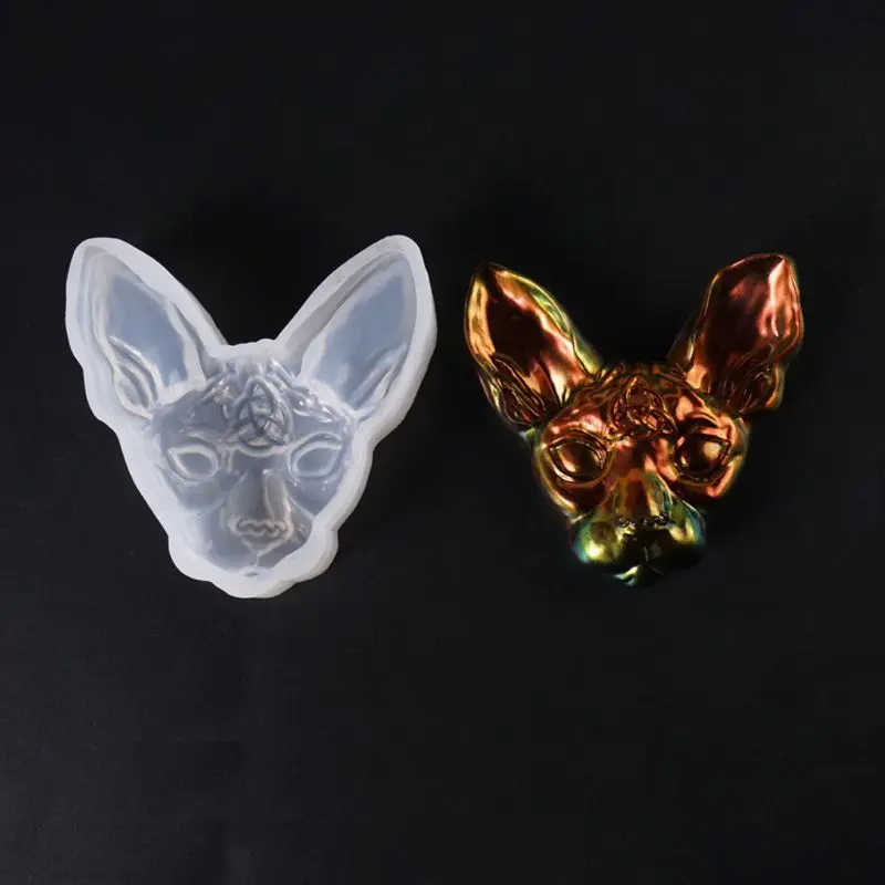 

Hairless Sphinx Cat Head Pendant Resin Mold Lord Bilus Figure Mold Jewelry Tools 203B