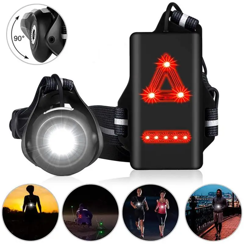 

Waterproof LED Running Chest Lamp Warning Light Walking Torch Night Flash USB Charge Night Sports Safety Warning Light