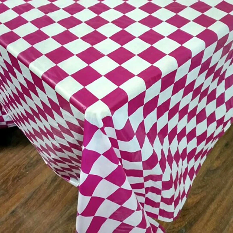 2020 новая Одноразовая Скатерть прямоугольная пластиковая клетчатая печать