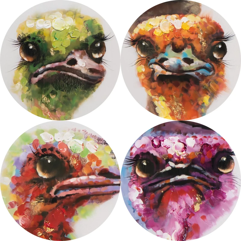 SELFLESSLY ART Cute Cartoon Giraffes Bird Posters Wall Pictures for Children's Living Room Canvas Painting Nordic Home Decor | Дом и сад