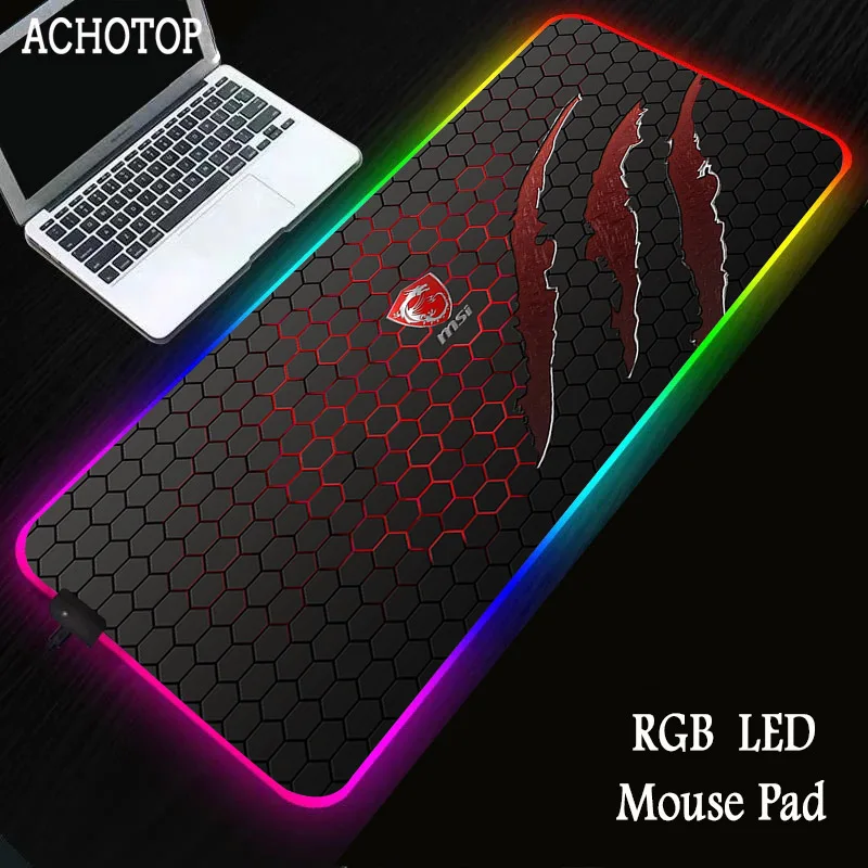 red dragon msi rgb gaming large mouse pad gamer led computer mousepad big with backlight carpet for keyboard desk mat free global shipping