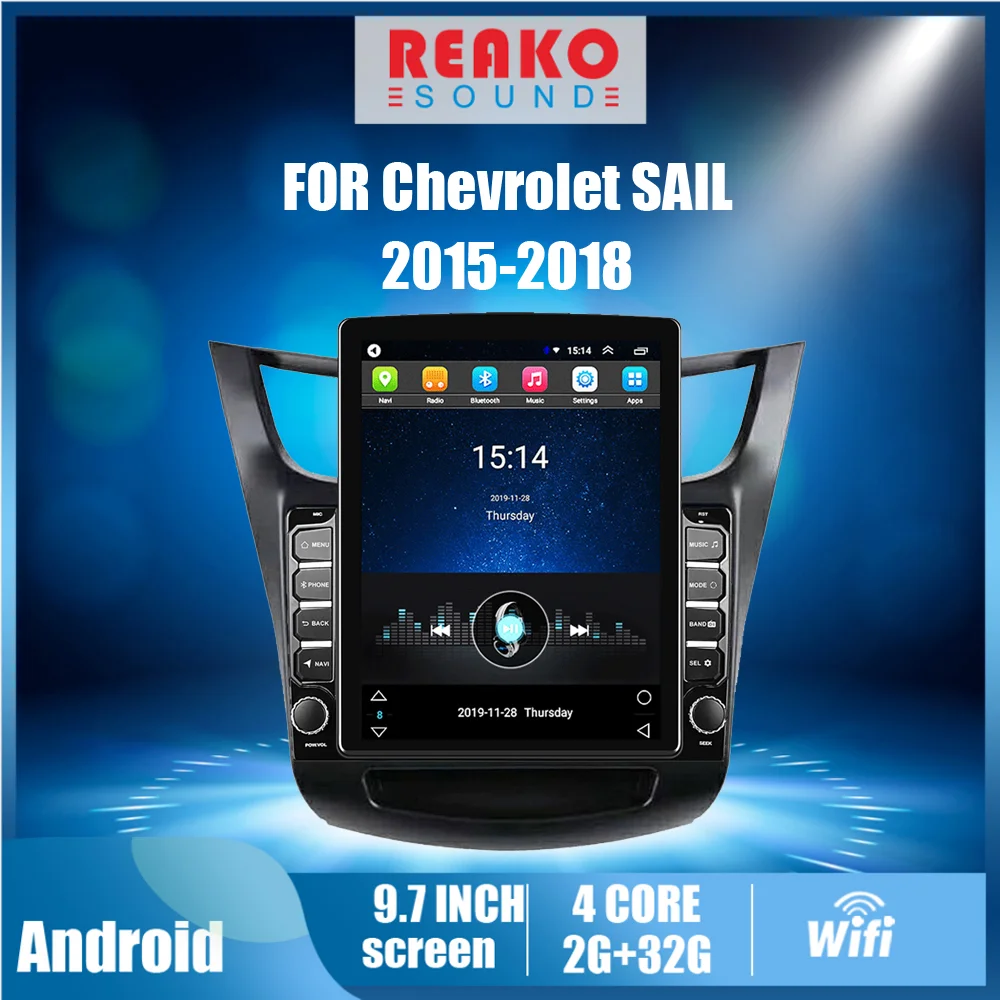 

For Chevrolet Sail 2015-2018 2 Din 9.7" Tesla Screen Car Multimedia Player GPS Navigator Android Autoradio Head Unit