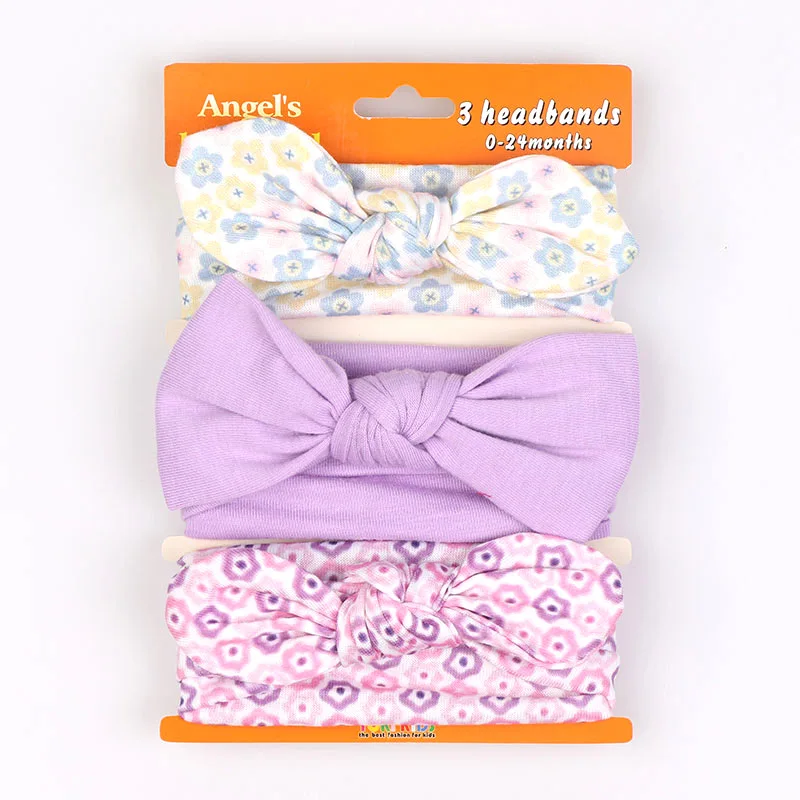 

3pcs/Set Baby Headwear Turban Bow Elastic Cotton Rabbit Ear Children Kids Girls Headband Hairband Hair Accessories Christmas2020