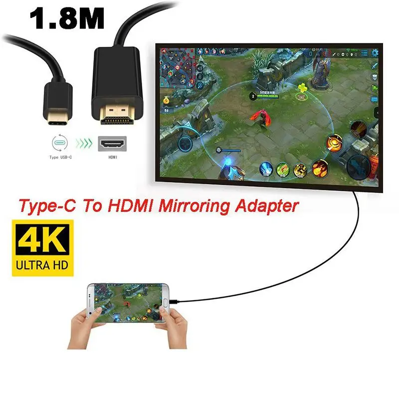 HDMI USB C кабель type 3 1 4K 2K HDTV для Galaxy S9 S8 Plus Huanwei Mate10 Phone адаптер|Кабели HDMI| |