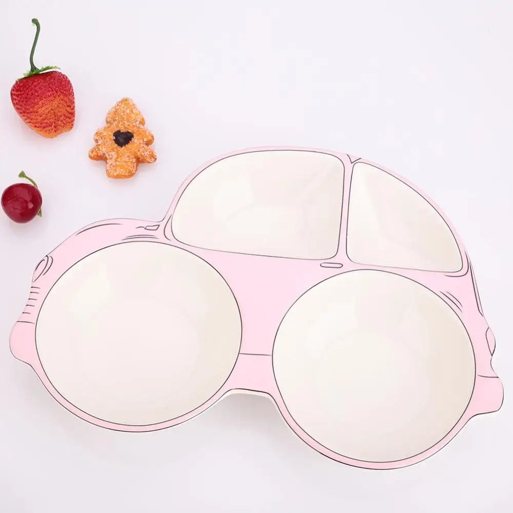 Baby Car Shape Ceramic Feeding Plate Children's Cute Creative Household Dinnerware Fruit Snack Breakfast Dinner Plates|Блюдца и