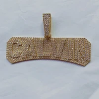 any name customized cubic zirconia custom initial necklacehip hop style pendant personal gift for boyfriend