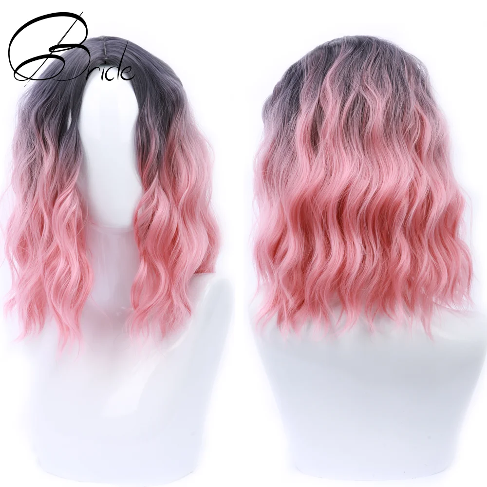Парик для невесты с короткими волосами женщин 16 дюймов парик водной волны без