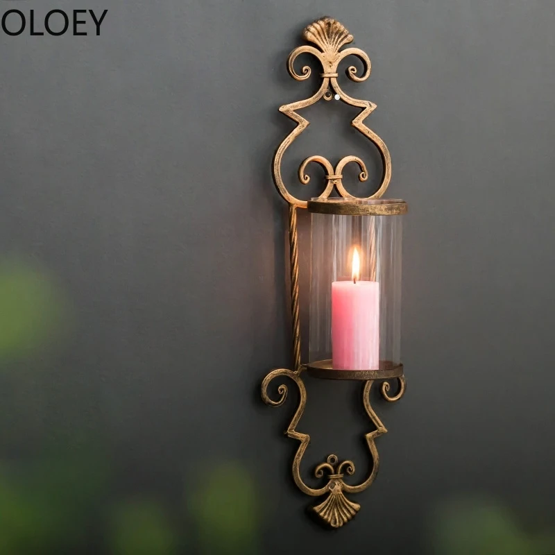 

Настенный Железный Держатель для свечей, Металлический Золотой Ретро настенный подсвечник, Свадебный чайный светильник Centros De Mesa Para Boda, Кла...