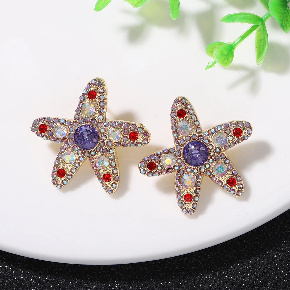 Dvacaman Crystal Star Stud Earrings for Women Funny Handmade Statement Jewelry Wholesale Dropshipping Accessories Gifts | Украшения и