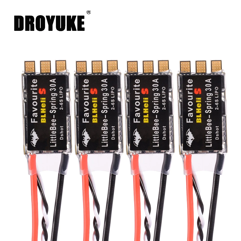 

Droyuke FVT LittleBee Little Bee BLHeli_S SPRING 2-6S 30A /20A ESC DSHOT ESC Speed Controller for QAV210/250 FPV Drone Quadcopte