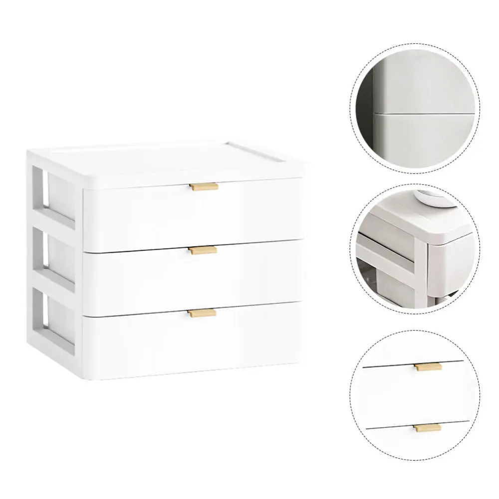 

1PC Desktop Storage Case Drawer Type Organizer Makeup Storage Holder (White)
