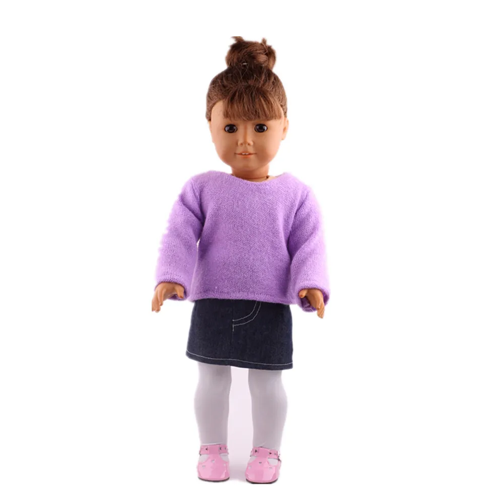 Кукольный Топ свитер ручной работы однотонная паста для 18-дюймовых американских