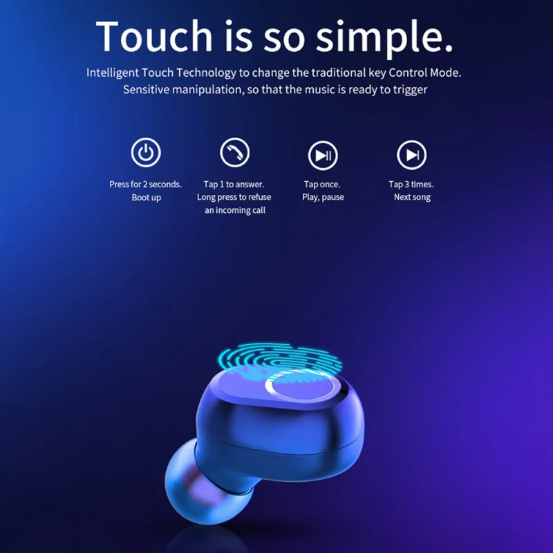 Беспроводные наушники Bluetooth 2020 TWS hi-fi звук водонепроницаемые мини спортивные