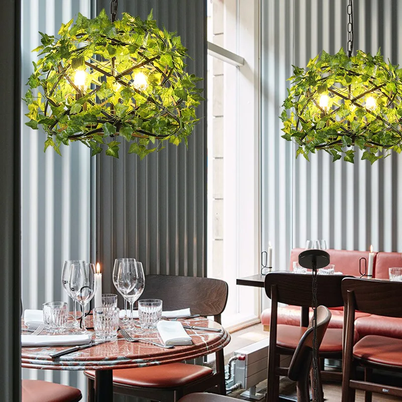 Подвесной светильник в виде растений и птиц диаметр 40 см промышленная креативная