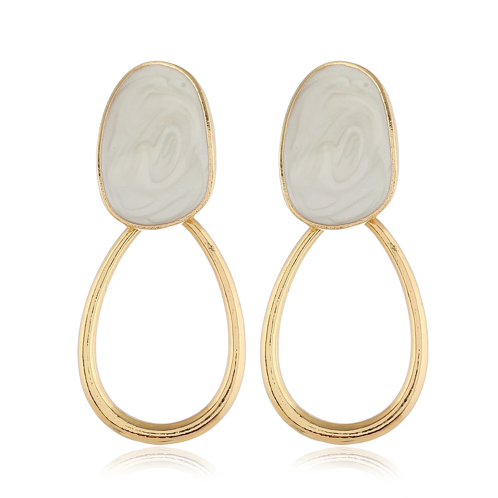 Корейские серьги для женщин Простые Ювелирные изделия эмаль геометрические