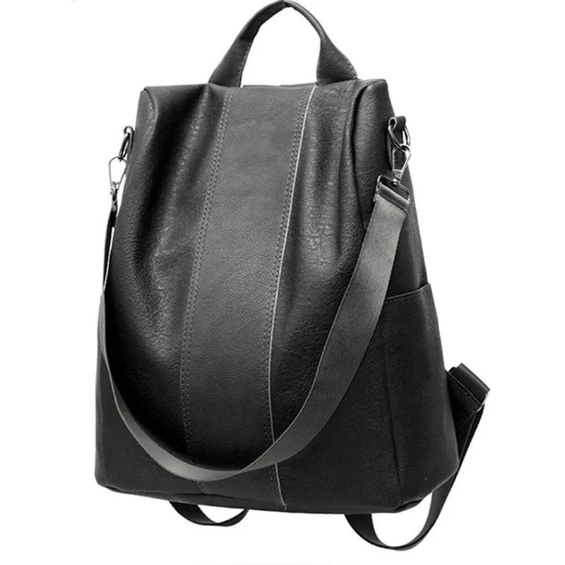 

GAOKE Casual Large Capacity Shoulder Bags Vintage Women Backpack Leather Pu School Backpacks For Teenage Girl mochila
