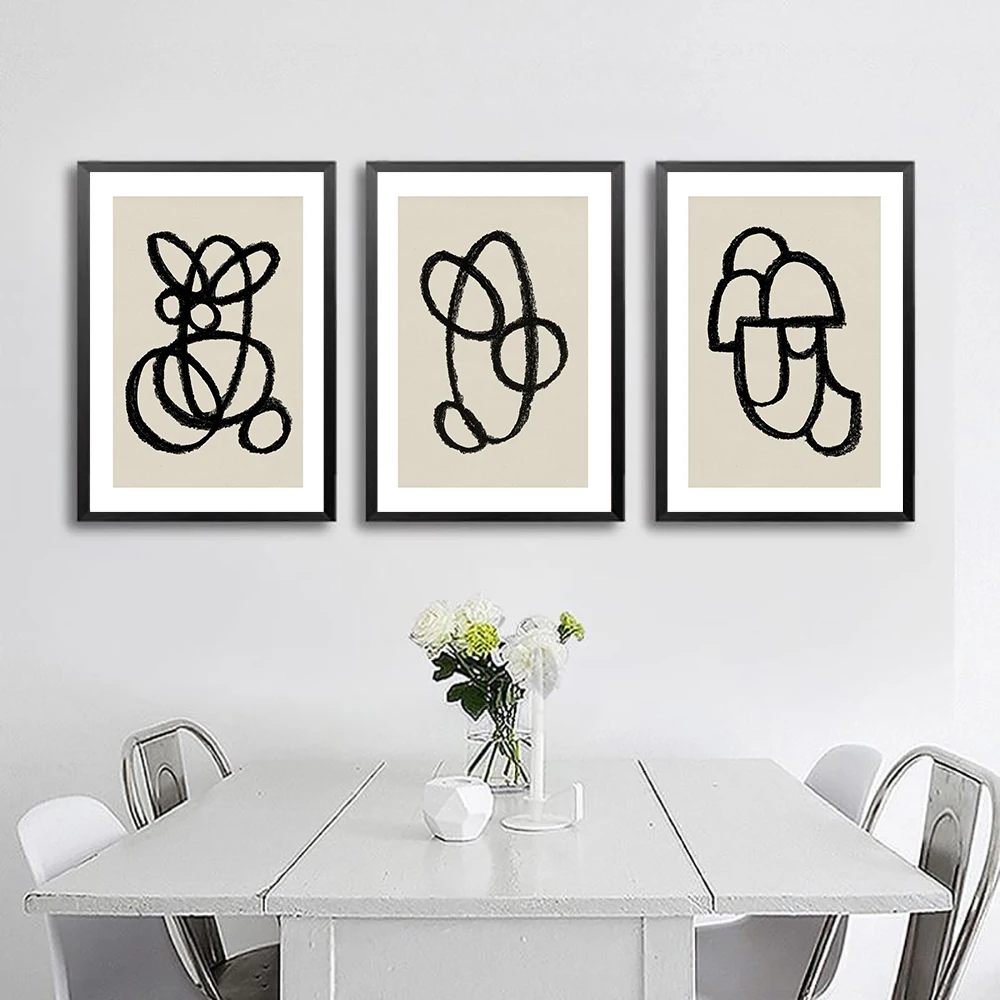 

Charcoal Figure Poster Minimalist Canvas Painting Abstract Line Art Print Norbic Wall Pictures for Living Room Home Decor