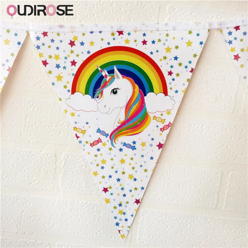 Единорог День Рождения украшения Дети одноразовые набор посуды салфетки торт