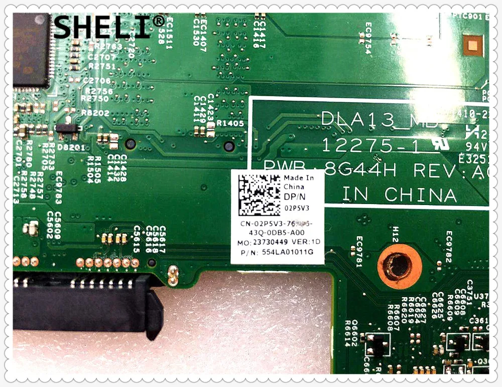 Материнская плата SHELI для ноутбука Dell Latitude 3330 E3330 1017U CPU 2P5V3 02P5V3 CN-02P5V3 12275-1