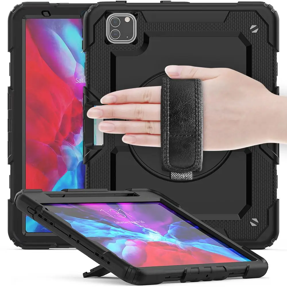

Kickstand Protective Cover Screen Protector Tablet Case With Pencil Holder Shoulder Strap for iPad Pro 11 inch 2020 A2228 A2230