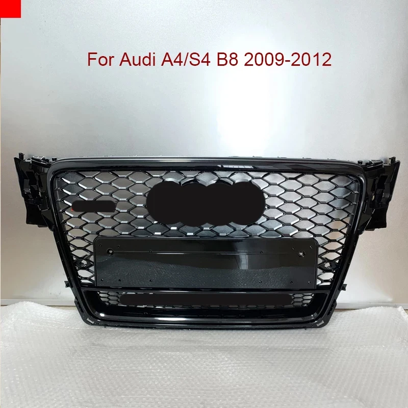 

Передняя Спортивная Шестигранная сетчатая решетка с сотовой блендой глянцевый черный для Audi A4/S4 B8 2009 2010 2011 2012 для RS4 стиль для quattro стиль